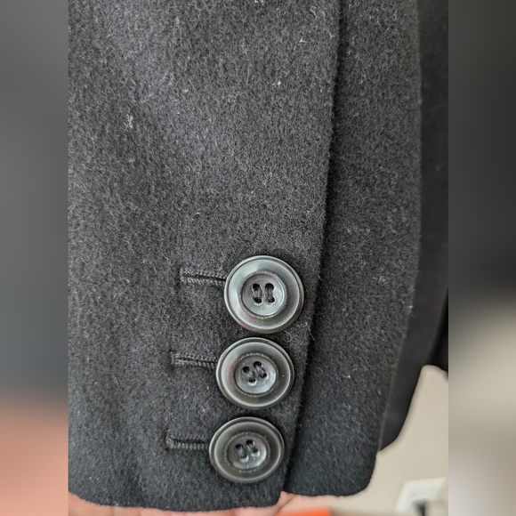 KENNETH COLE REACTION Coat 10 Long Wool Overcoat Charcoal black - Picture 4 of 7